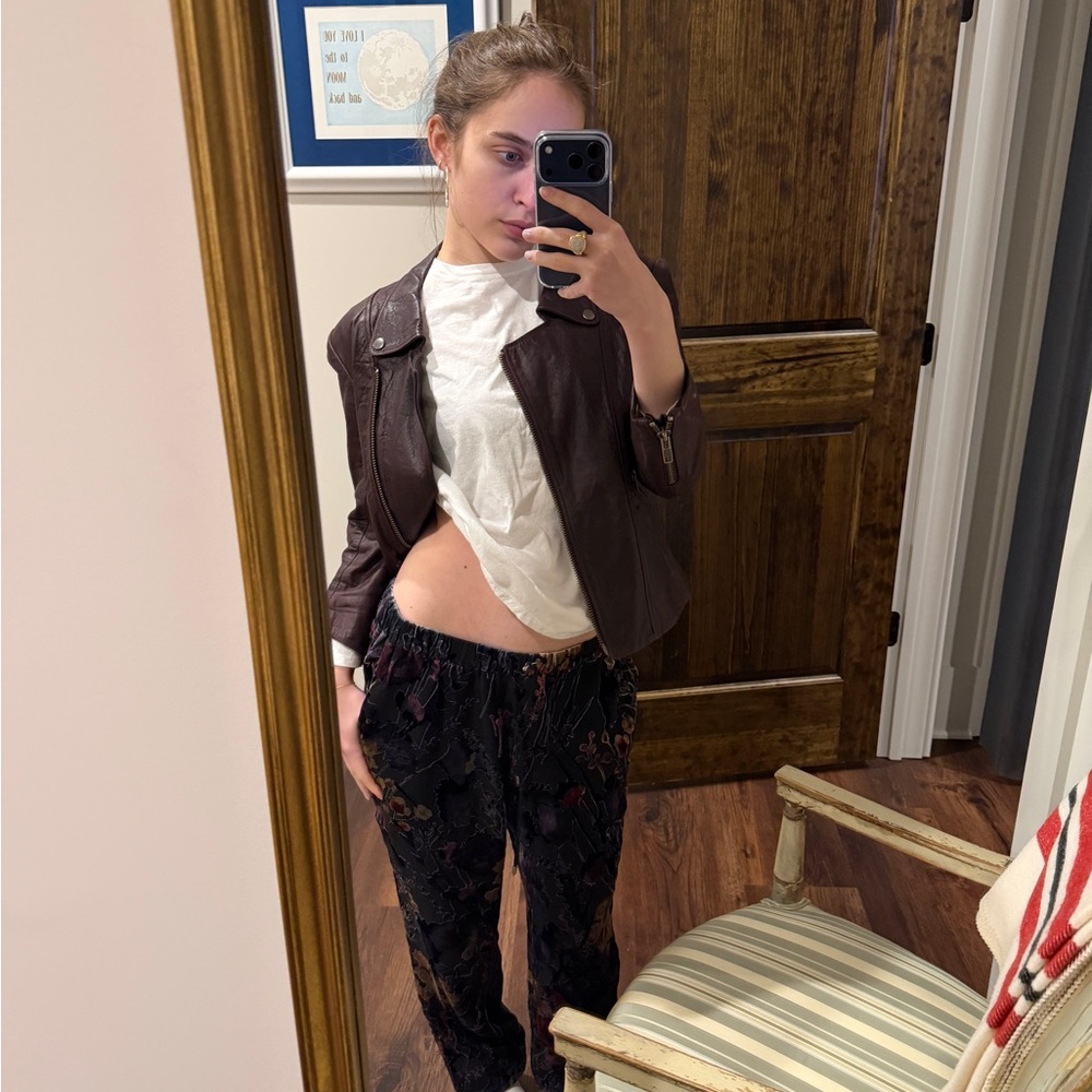 Haute Hippie Black and Purple Floral Pants